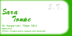sara tompe business card